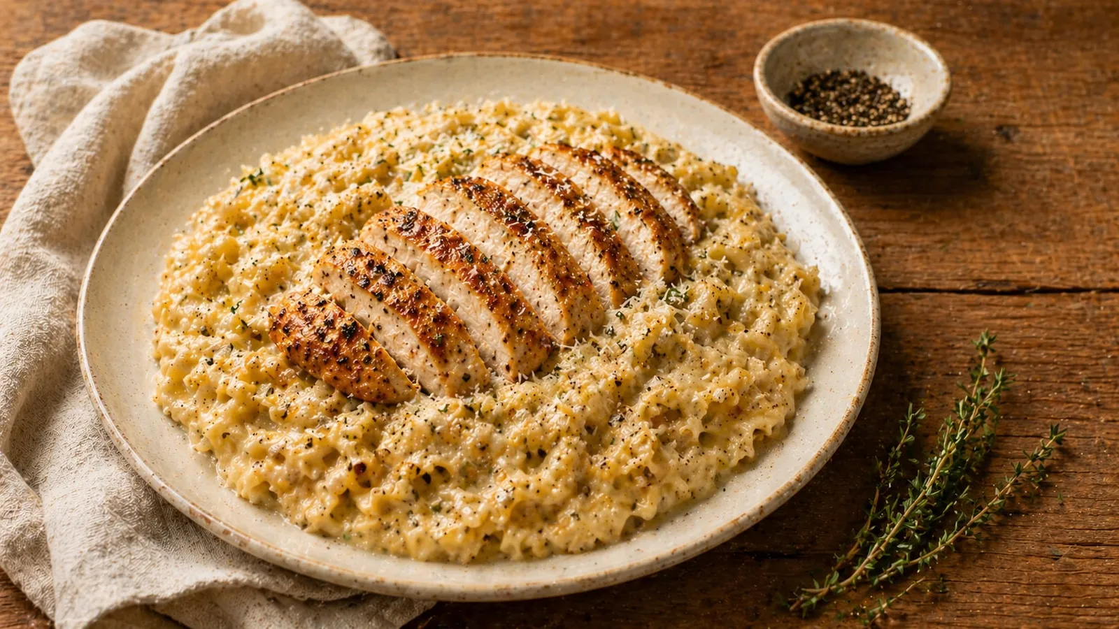 Creamy garlic chicken parmesan pasta