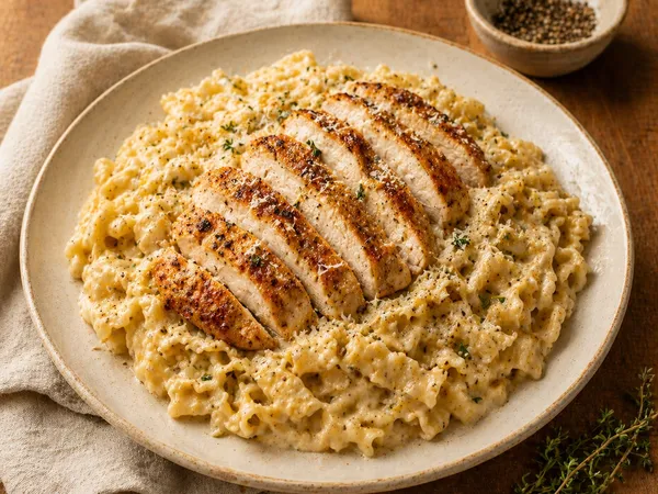 Creamy garlic chicken parmesan pasta