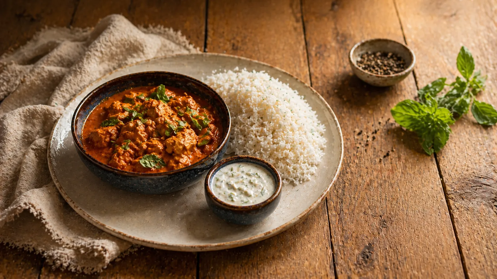 Kip tandoori curry met raita