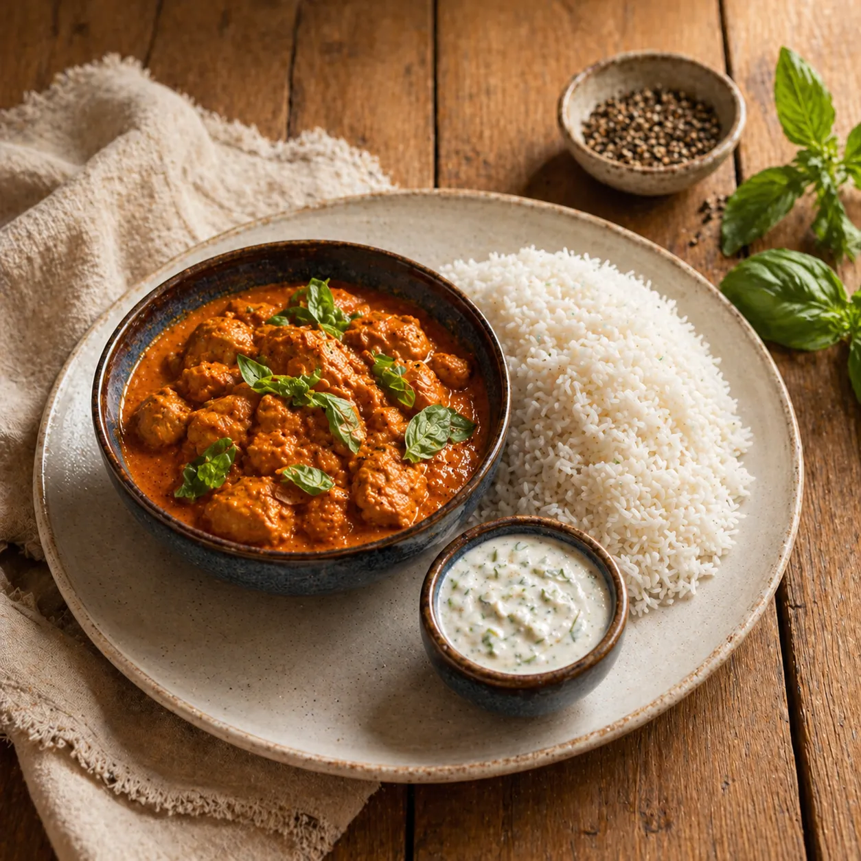 Kip tandoori curry met raita
